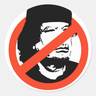 PEGATINA REDONDA ANTI-GADDAFI