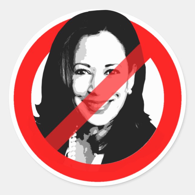 PEGATINA REDONDA ANTI HARRIS (Anverso)