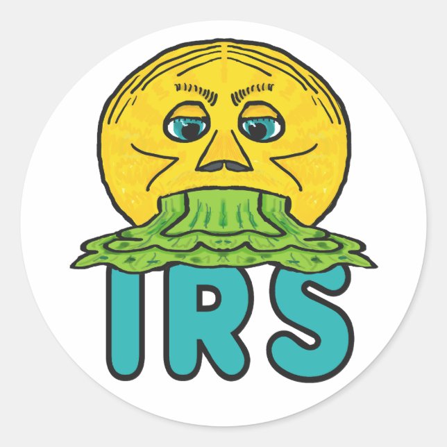 Pegatina Redonda Anti IRS (Anverso)
