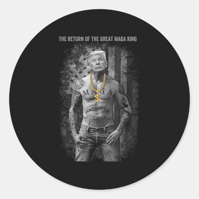 Pegatina Redonda Anti Joe Biden Ultra Maga El Regreso De La Gran (Anverso)