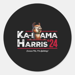 Pegatina Redonda Anti Kamala Harris 24 Pro Trump 2024 Humor Ka-llam