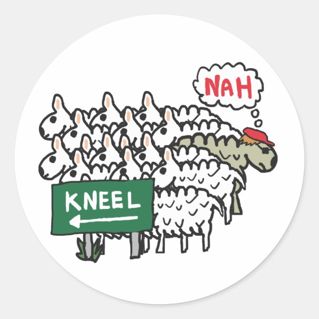 Pegatina Redonda Anti Kneeling (Anverso)