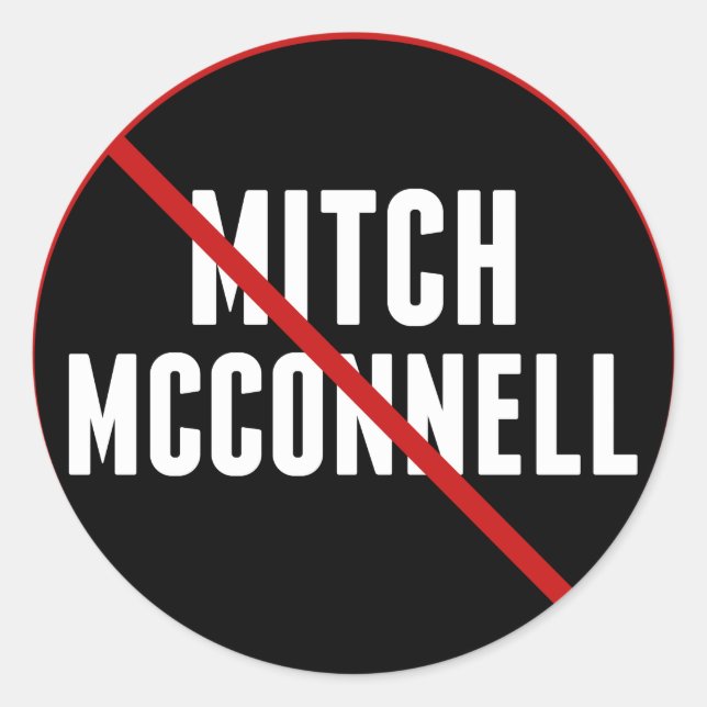 Pegatina Redonda Anti Mitch McConnell (Anverso)