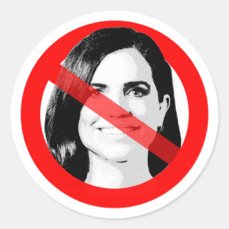 Pegatina Redonda Anti Nancy Mace cruzó la cara