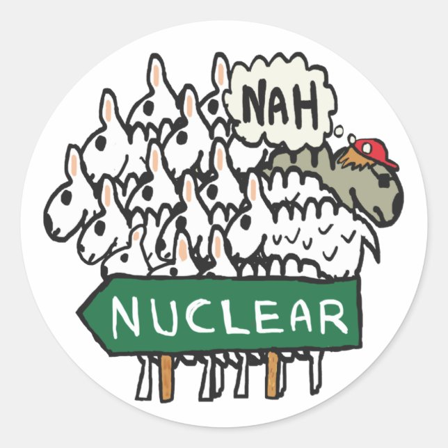 Pegatina Redonda Anti-Nuclear (Anverso)