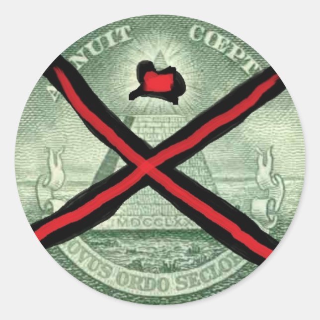 Pegatina Redonda anti nwo (Anverso)