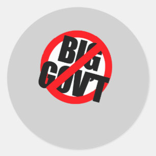 Pegatina Redonda Anti-Obama - Anti-Gran Gobierno
