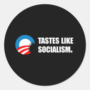Pegatina Redonda Anti-Obama Bumpersticker - los gustos tienen gusto