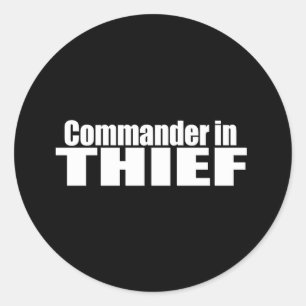 Pegatina Redonda Anti-Obama - comandante en ladrón 2