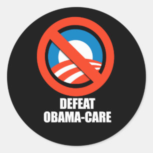 Pegatina Redonda Anti-Obama - derrota a obama care