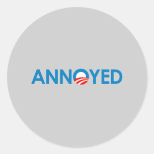 Pegatina Redonda Anti-Obama - enfadado