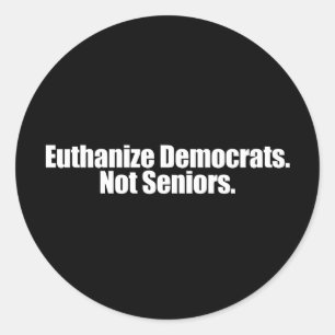 Pegatina Redonda Anti-Obama - euthanize a los demócratas. no