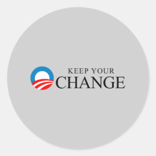 Pegatina Redonda Anti-Obama - guarde su negro del cambio