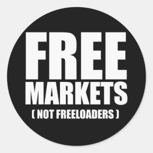 Pegatina Redonda Anti-Obama - Los mercados libres no son blancos lo