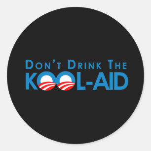 Pegatina Redonda Anti-Obama - no beba la kool-ayuda