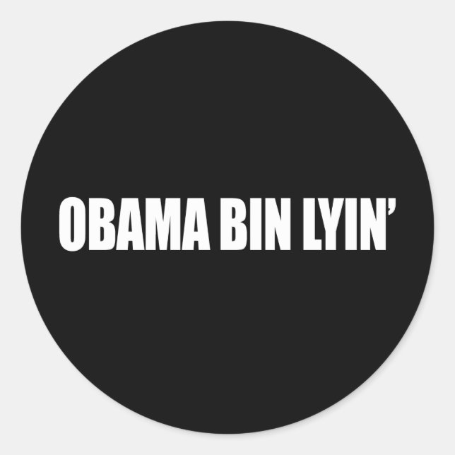 Pegatina Redonda Anti-Obama - obama bin lyin' (Anverso)