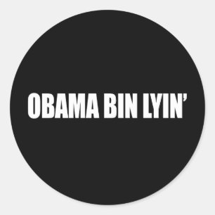 Pegatina Redonda Anti-Obama - obama bin lyin'