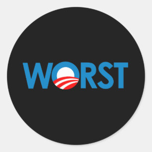 Pegatina Redonda Anti-Obama - Peor