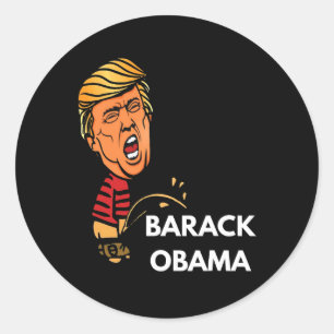 Pegatina Redonda Anti Obama Pro Trump Conservador Patriota Política