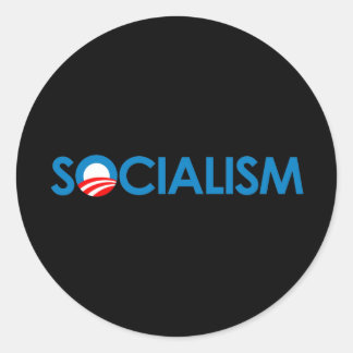 Pegatina Redonda Anti-Obama - Socialismo