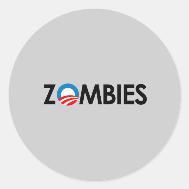 Pegatina Redonda Anti-Obama - Zombies negros (Anverso)