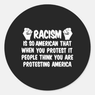 Pegatina Redonda Anti Racismo Derechos humanos Igualdad de la Justi