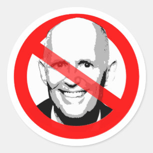 Pegatina Redonda Anti Rick Scott cruzó la cara