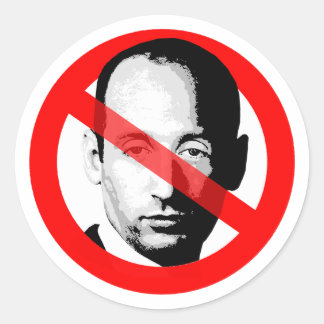 Pegatina Redonda Anti Stephen Miller cruzó la cara
