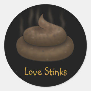 Pegatina Redonda Anti-Tarjetas del día de San Valentín: El amor e