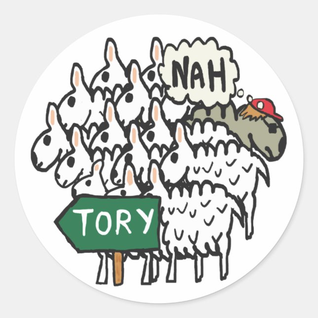 Pegatina Redonda Anti Tory (Anverso)