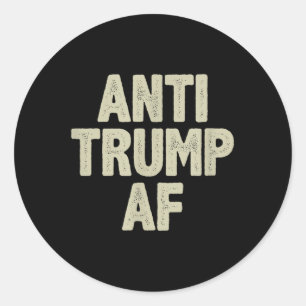 Pegatina Redonda Anti Trump Af - Estilo Vintage -