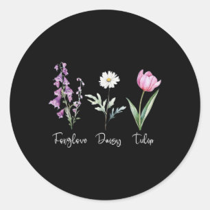 Pegatina Redonda Anti Trump Floral Flor Demócrata Presidente Libera