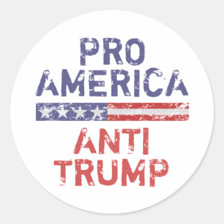 Pegatina Redonda Anti Trump pro-Estados Unidos