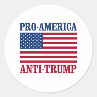 Pegatina Redonda Anti Trump pro-Estados Unidos - Anti-Trump -