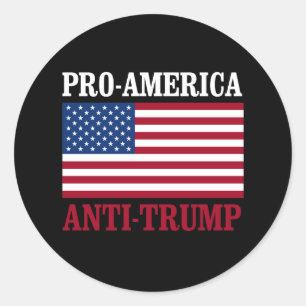 Pegatina Redonda Anti Trump pro-Estados Unidos - Anti-Trump - -