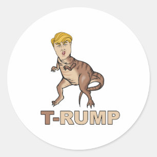 Pegatina Redonda Anti-Trump - T-RUMP - Anti-Trump -