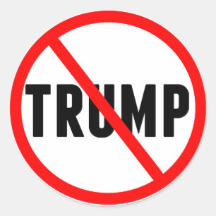 Pegatina Redonda Anti Trump: un simple círculo rojo X político