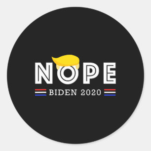 Pegatina Redonda Anti Trump - Vota por Biden para Presidente 2020 -