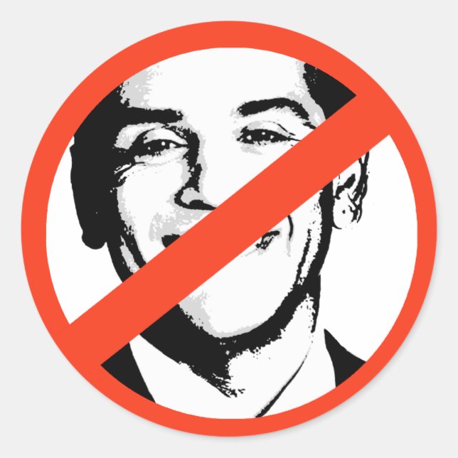 Pegatina Redonda ANTI-VILLARAIGOSA: ANTI-Antonio Villaraigosa (Anverso)