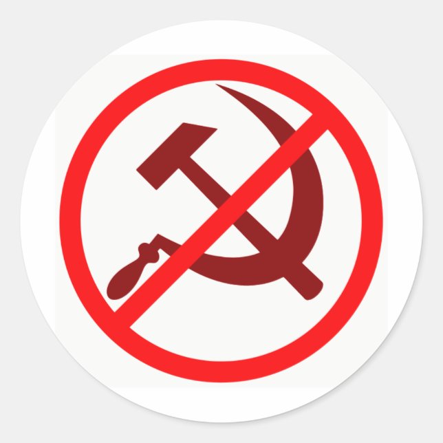 Pegatina Redonda Anticomunista (Anverso)