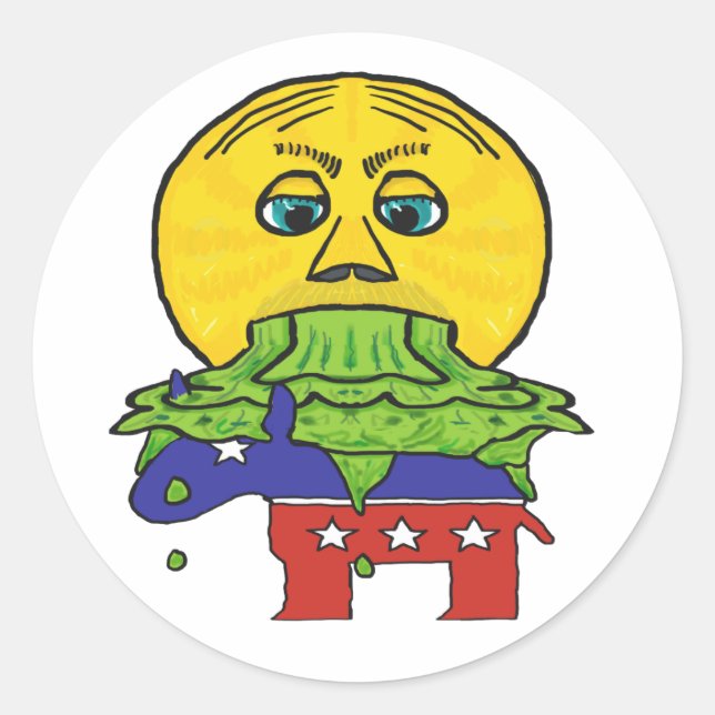 Pegatina Redonda Antidemócrata (Anverso)