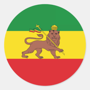 Pegatina Redonda Antigua bandera etíope