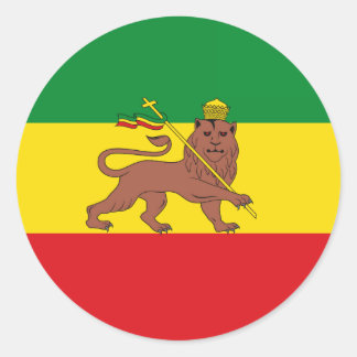 Pegatina Redonda Antigua bandera etíope