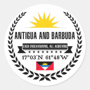 Pegatina Redonda Antigua y Barbuda
