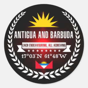 Pegatina Redonda Antigua y Barbuda