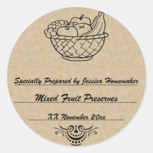 Pegatina Redonda Antiguas reservas de moda o plantilla de recubrimi