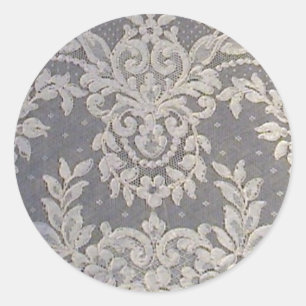 Pegatina Redonda Antiguo Alencon Lace francés