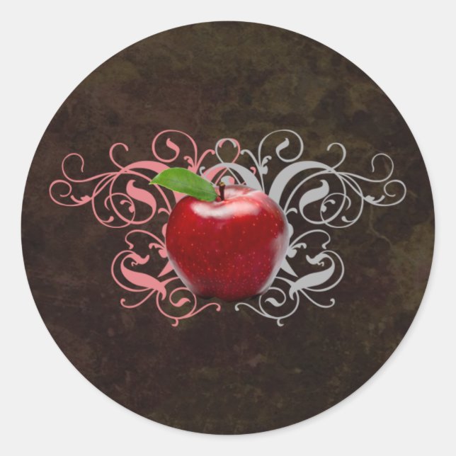 Pegatina Redonda Antiguo Apple (Anverso)