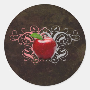Pegatina Redonda Antiguo Apple