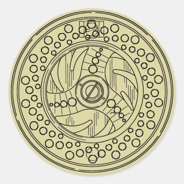 Pegatina Redonda Antiguo dicho de pesca| Trucha marrón (Anverso)